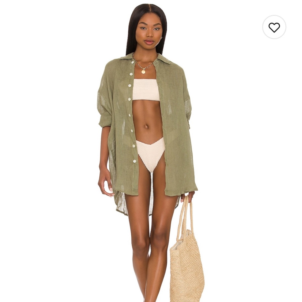 Vitamin A Playa Shirt Dress in Agave